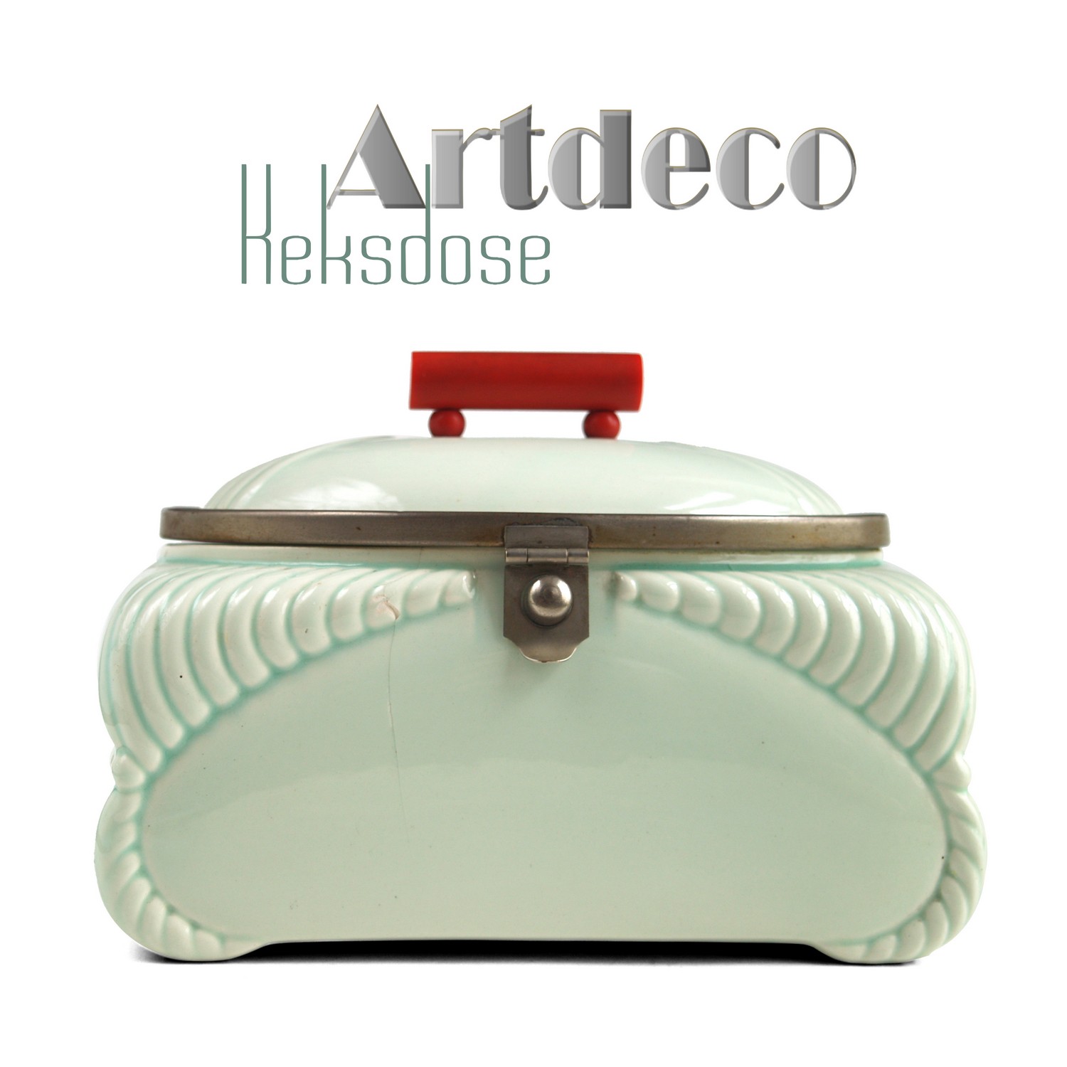 Keksdose antik Deckeldose grün mint Vorratsdose Art Deco Art Deco Deckeldose