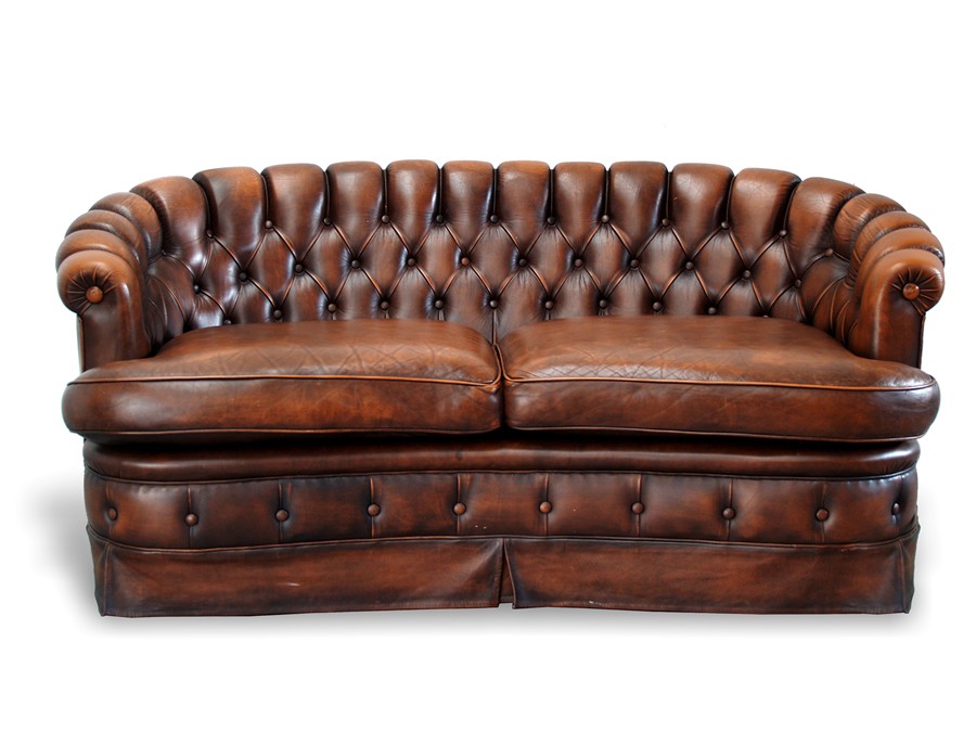 Chesterfield Leder Sofa Englisches Stilmöbel Ledersofa gerundete Form Chestefield Sofa Leder braun