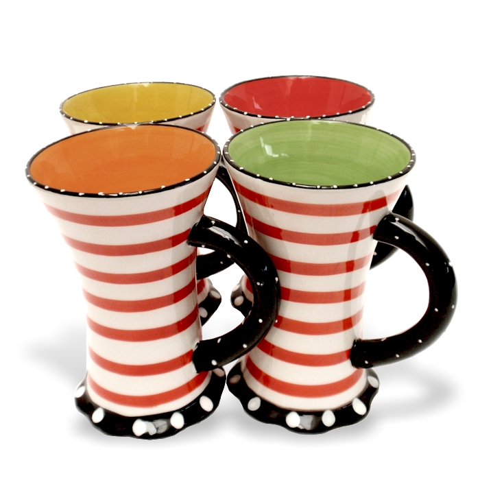 Retro Kaffeebecher Streifen American Diner rot-weiß gestreift