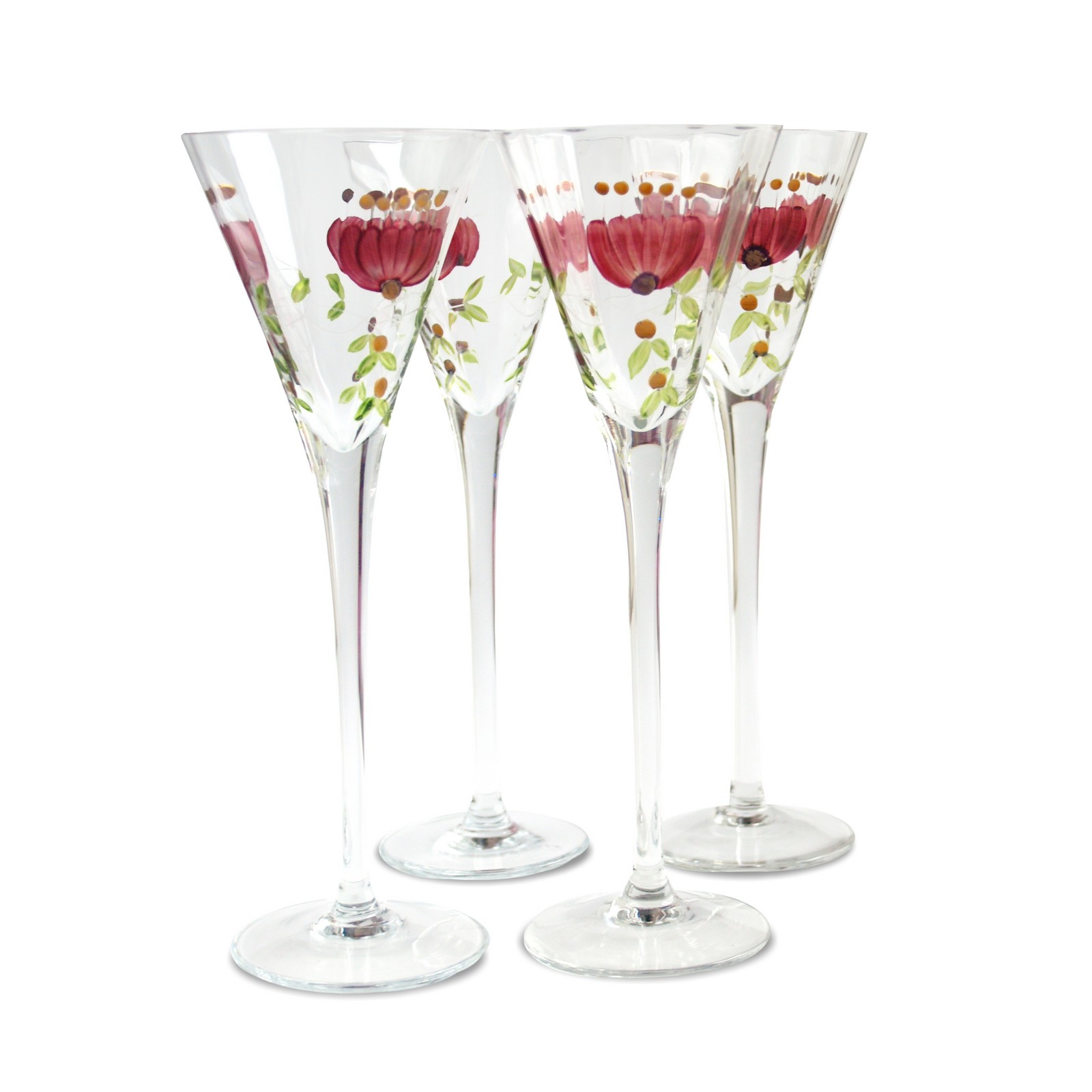 Glas Stengelglas Laura Ashley florales Design Sektglas Sektglas Laura Ashley