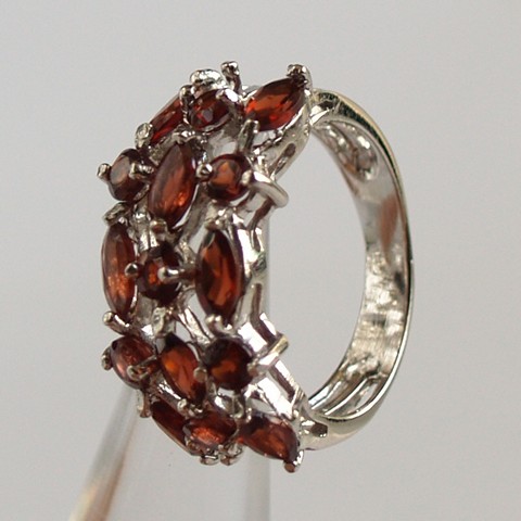 925 Silber Edelsteine Ring Granat