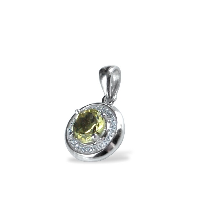 Anhänger 925 Silber Edelstein Schmuck Lemon Quartz Handarbeit Silber Anhänger