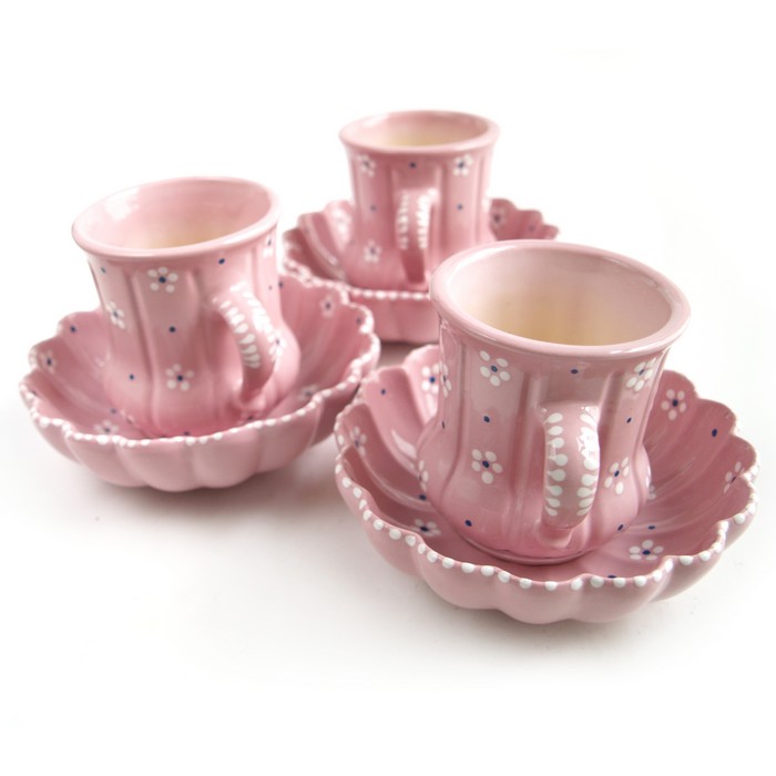Gmundner Keramik rosa dirndl Kaffee Becher Kakaotasse