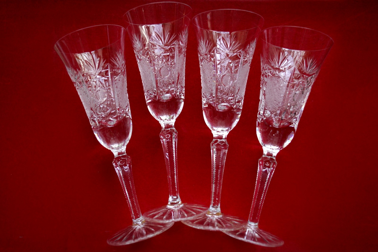 Sektgläser Bleikristall schwere Sektflöten traumhaft schön! Sektgläser Bleikristall schwere Sektflöten traumhaft schön Sternschliff Waffelschliff