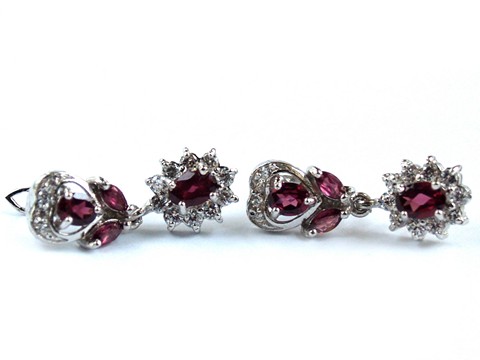 Rhodolith Ohrstecker Silber 925 Schmuck