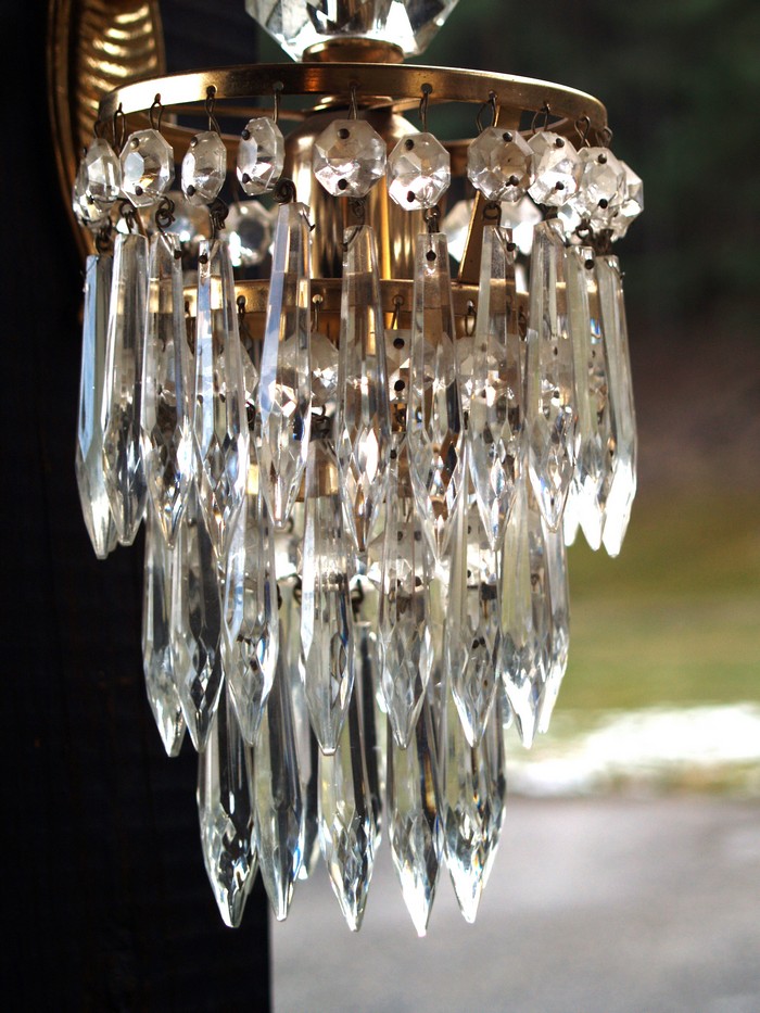 Wandlampe Glaszapfen