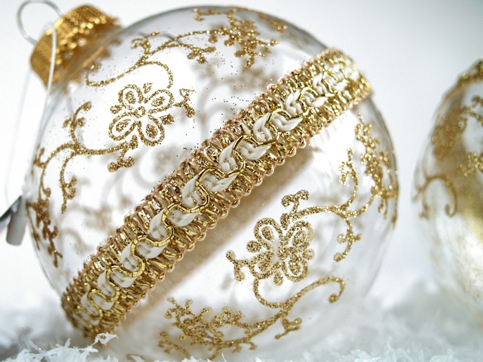 Christbaumschmuck Gold Borte Christbaumkugel Ranken Krebs Lauscha