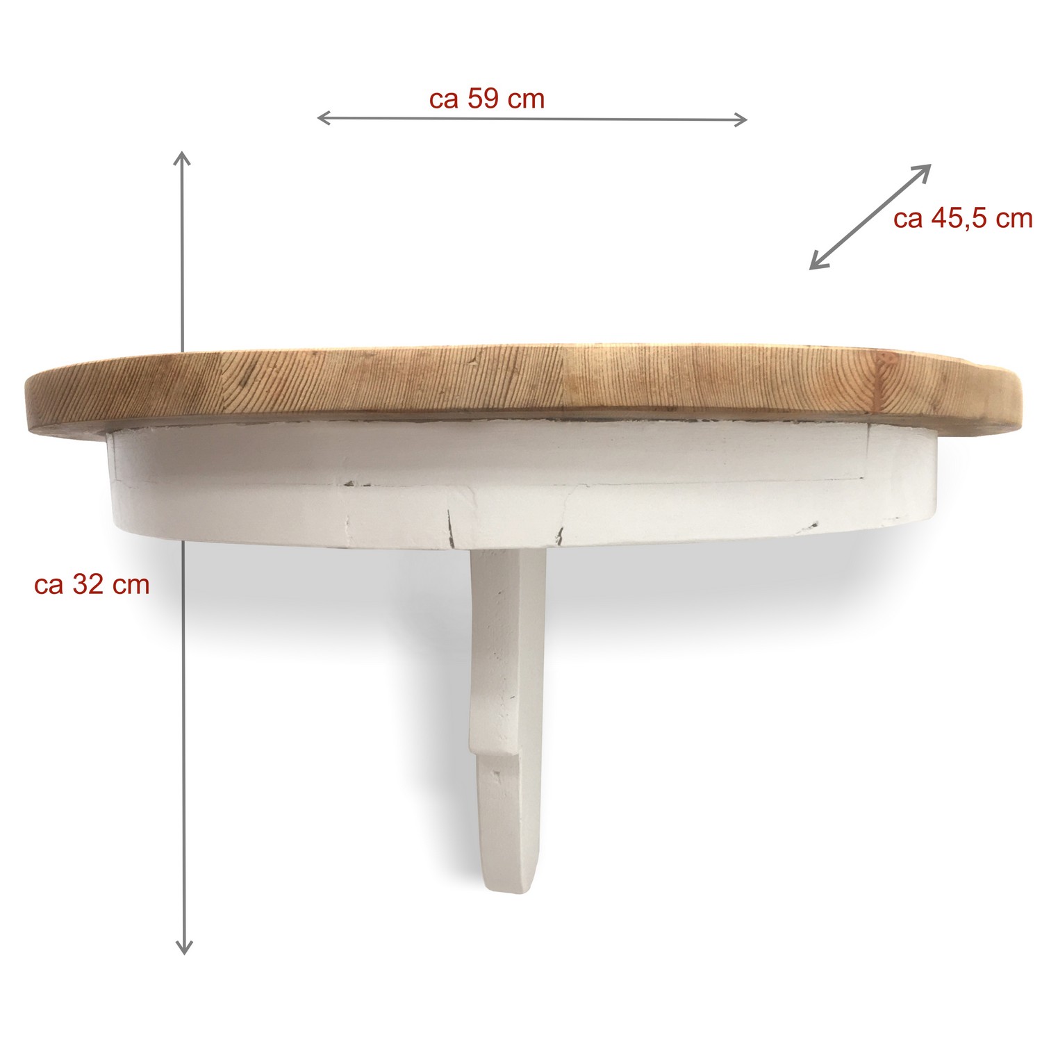 Wandkonsole großes Landhausstil Shabby Chic Vollholz Regal weiß