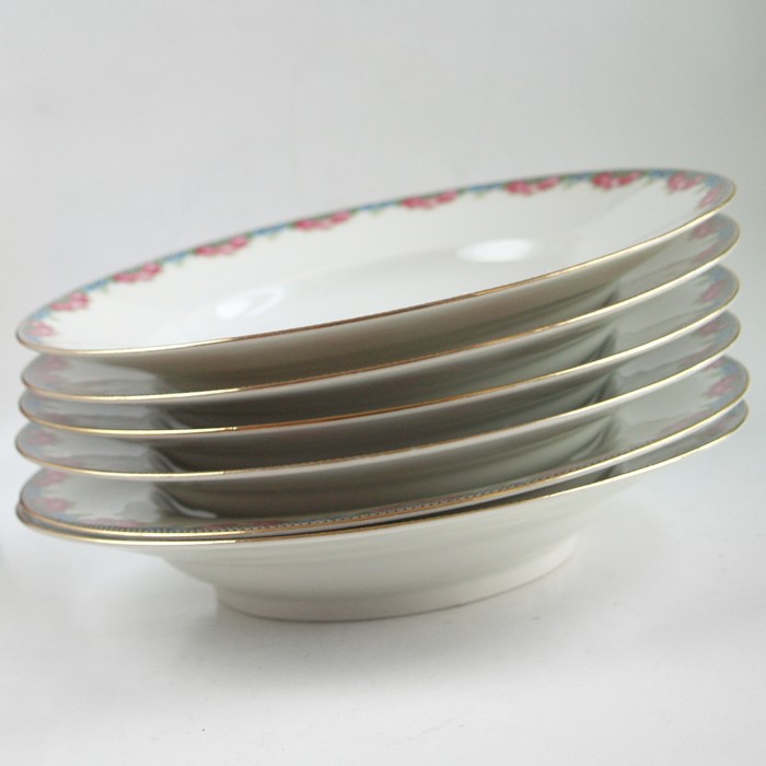 Teller antik Rosen gitter blau rosa Shabby Chic