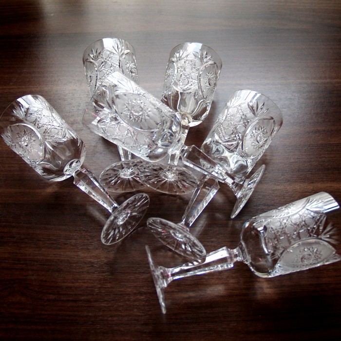 Bleikristall Glas Set 6 Stk. Süßweinglas handgeschliffen Bleikristall Suessweinglas