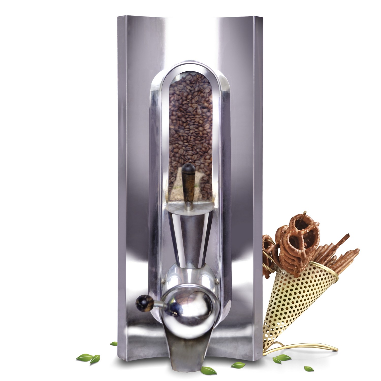 Kaffeeschütte Zerealien Nüsse Spender Edelstahl Kaffeebohnenbehälter Kaffeeschütte Zerealien Nüsse Spender Edelstahl Kaffeebohnenbehälter