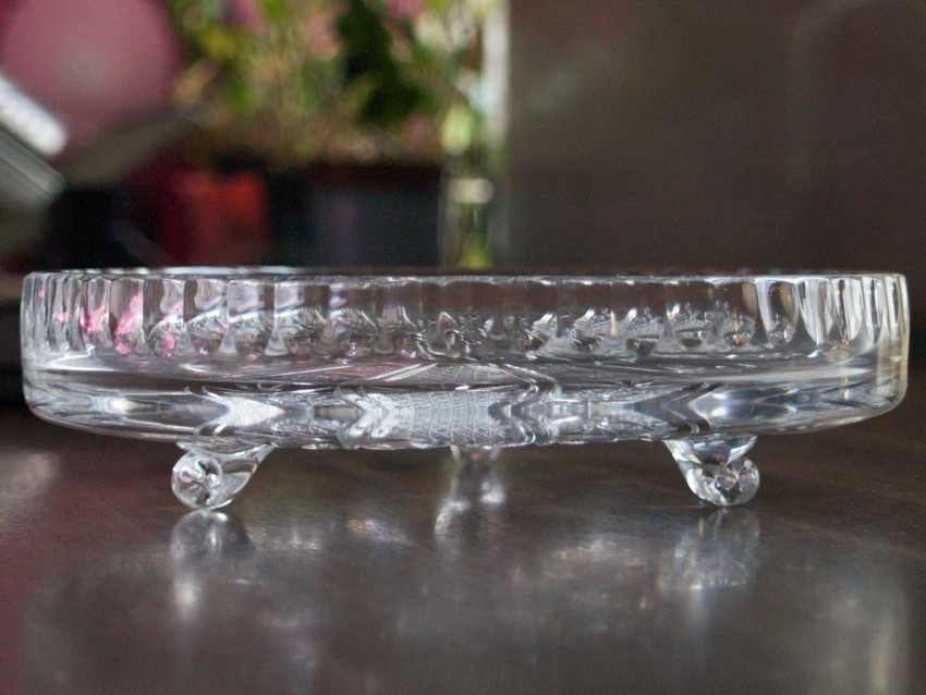 Bleikristall Tortenplatte antik