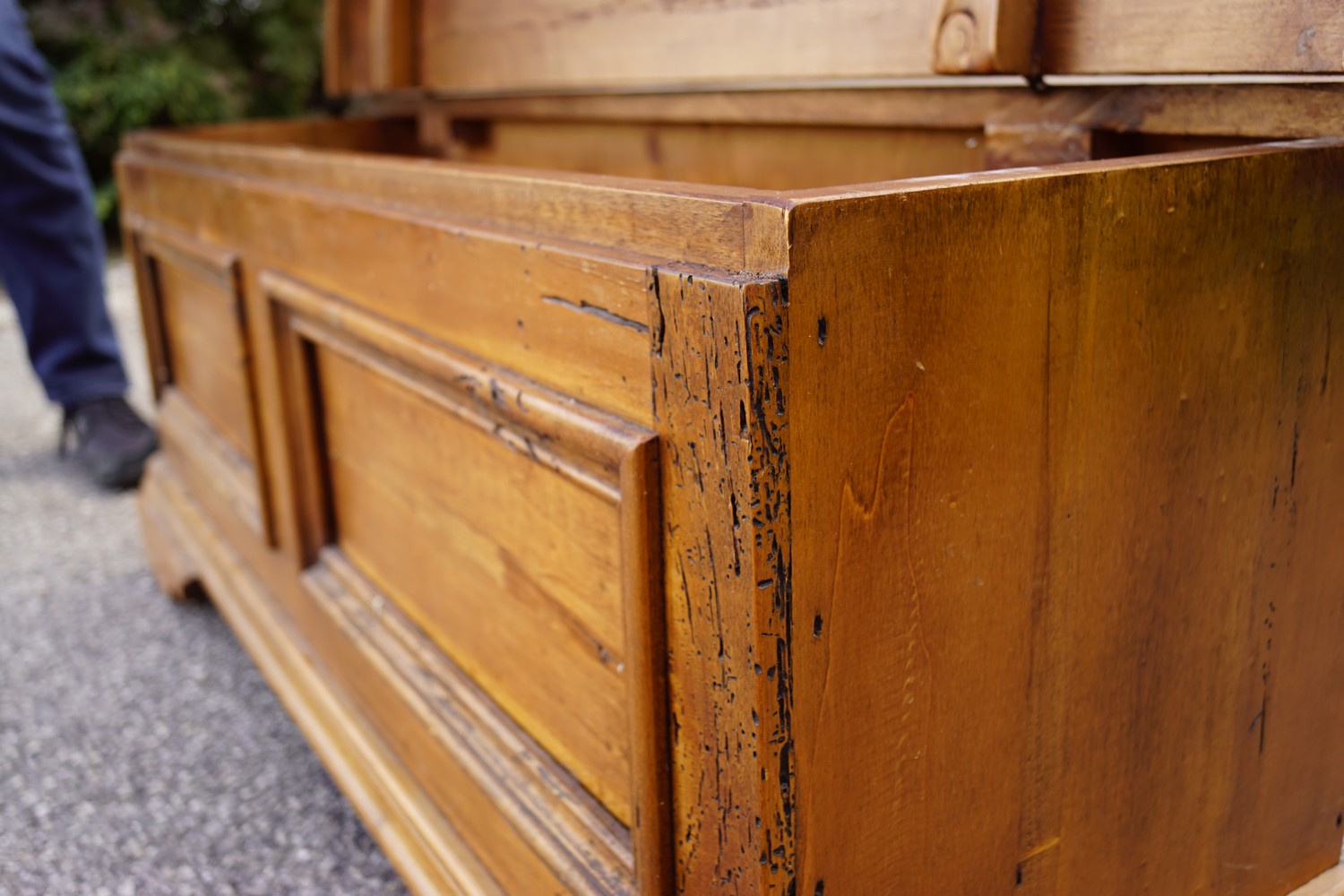 Truhe Antikstil Sitztruhenbank Altholz Landhausstil