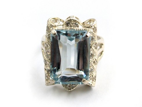 Ring 925 Silber Edelstein Schmuck Cocktailring Blautopas handgefertigt