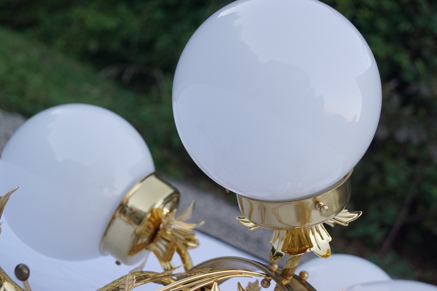 Deckenlampe Orion Wien Wandlampe goldener Leuchter Glaskugeln Wandlampe Cafehaus Opernball