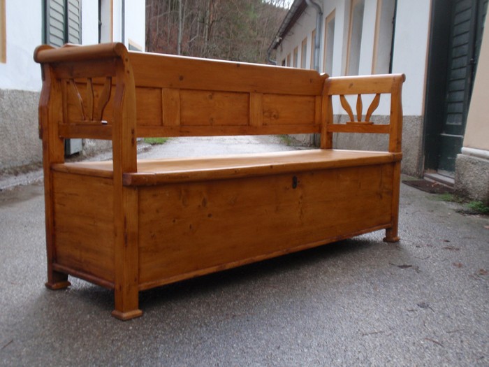 Truhenbank Weichholz antik