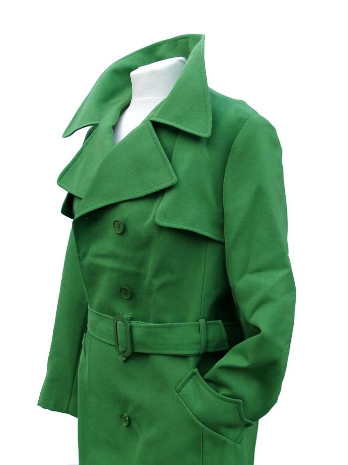 Retro Stoff Mantel grün