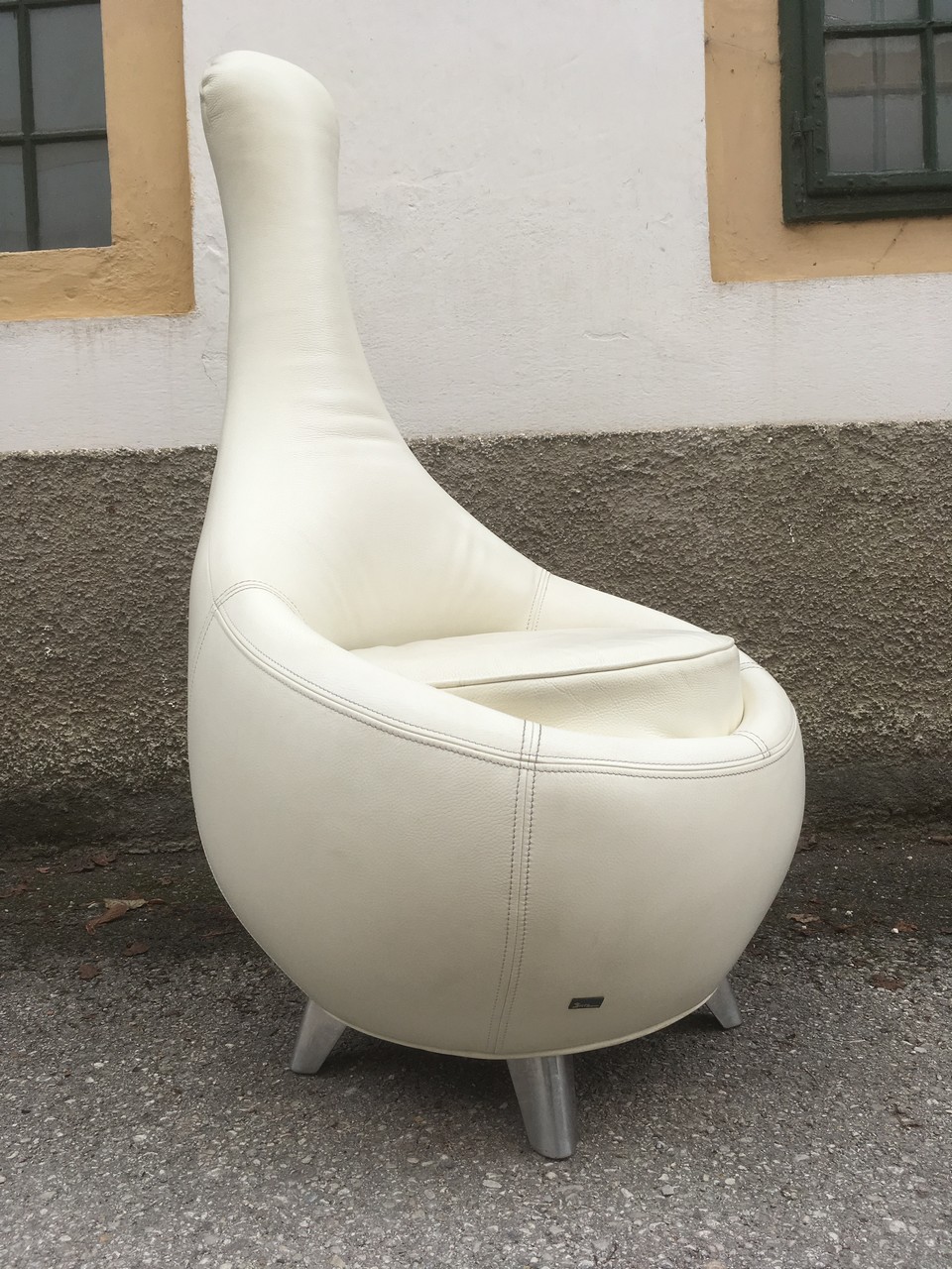 Bretz Stuhl Jeannie Leder weiß creme