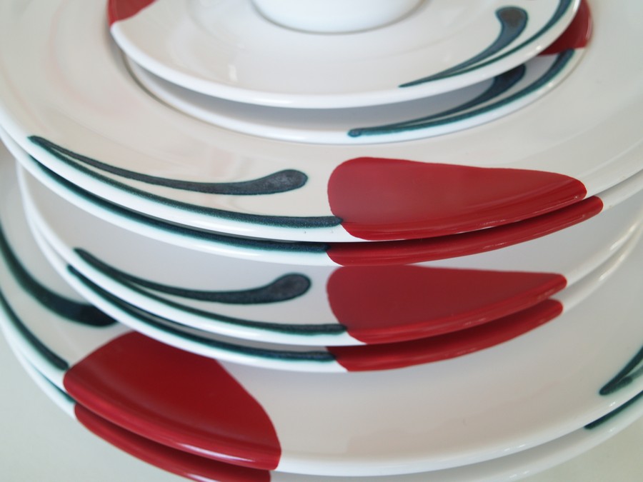 Gmundner Keramik SET Emotion Gourmet rot Aktion Teller Platten