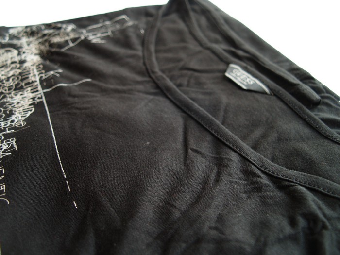 Guess T-Shirt schwarz silber