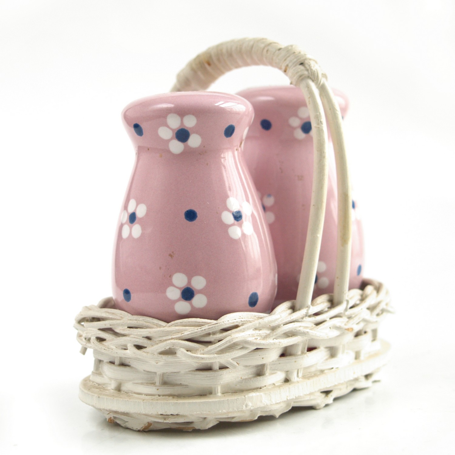 Pfefferstreuer mit Korb Gmundner Keramik Dirndl rosa Pfefferstreuer Gmundner