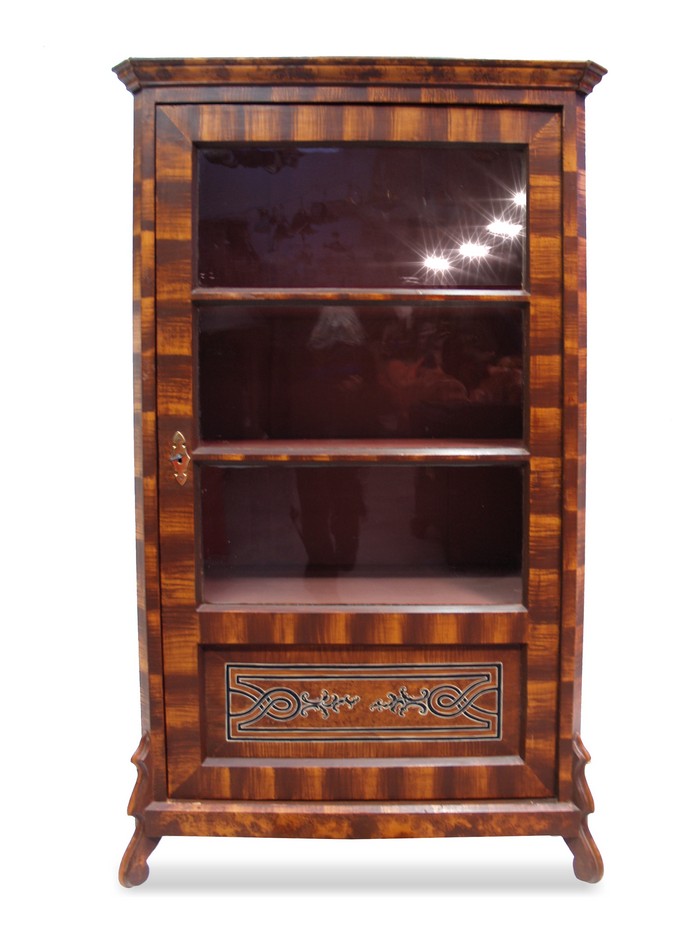 VITRINE Vollholz antiker Schrank bemalt Vitrine bemalt