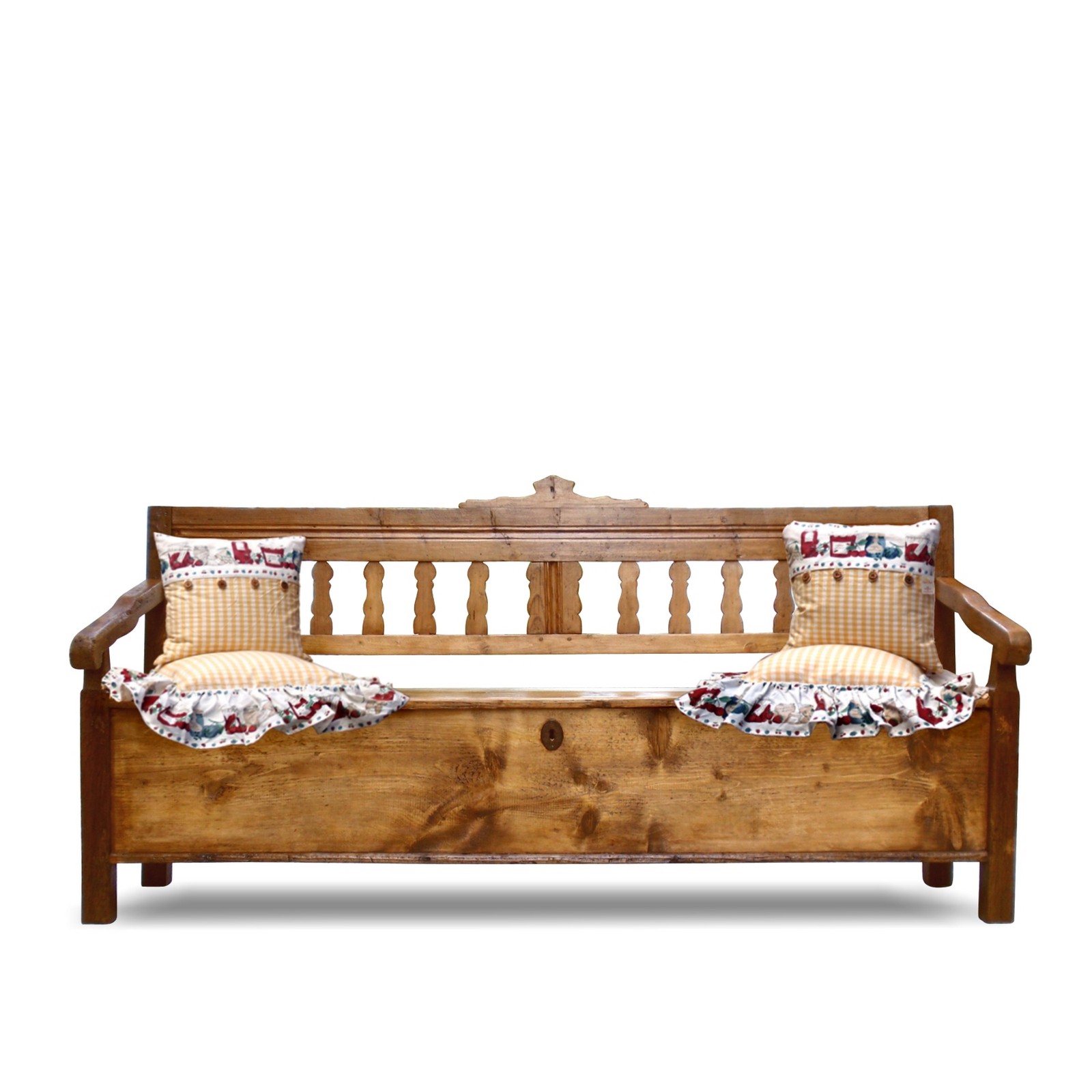 Sitzbank mit Truhe antik