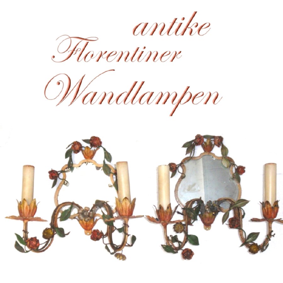 Florentiner Wandlampen antike Leuchter Blätter Herbstlaub Shabby Chic antike Wandlampen Florentiner Blätter