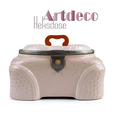 Keksdose Vintage Artdeco antik Keramik rosa