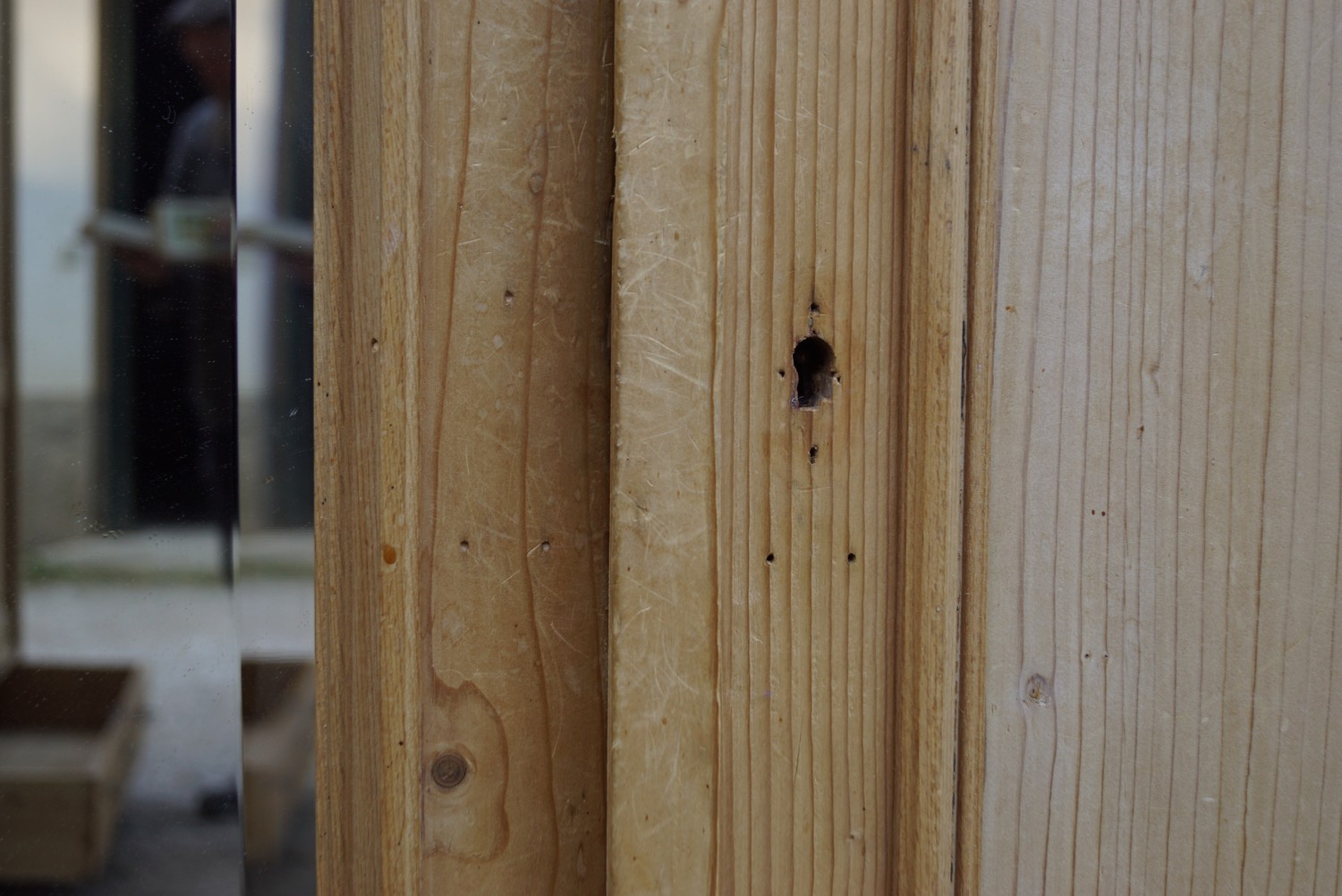 Bauernschrank antik Weichholz Dielenschrank Spiegel Schrank Kasten