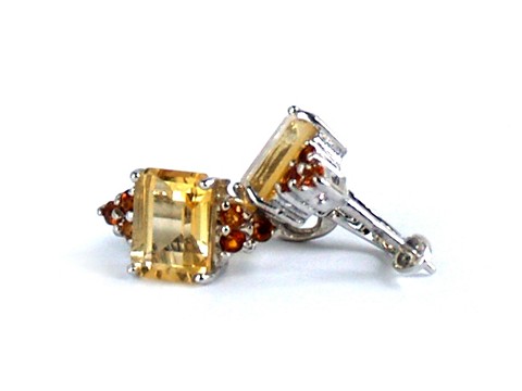 Ohrstecker 925 Silber echter Citrin Edelstein Schmuck handgefertigt