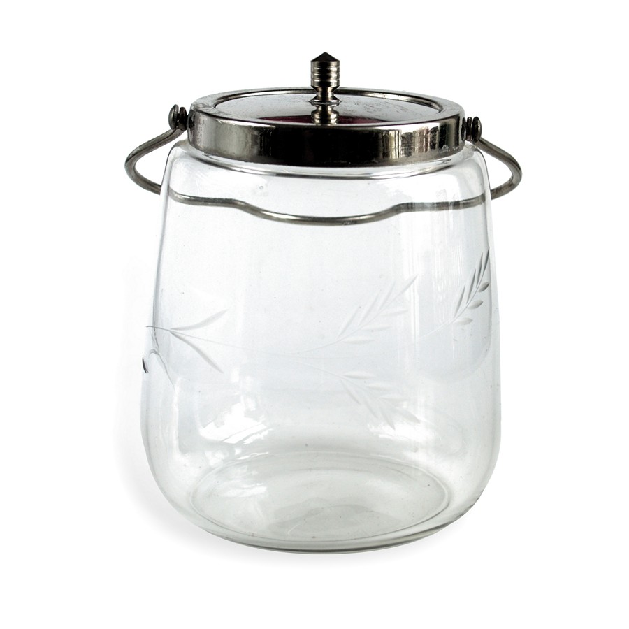 Bonbonniere Keksdose Deckeldose Vorratsdose Glas Dose Shabby Chic antike Keksdose Glas