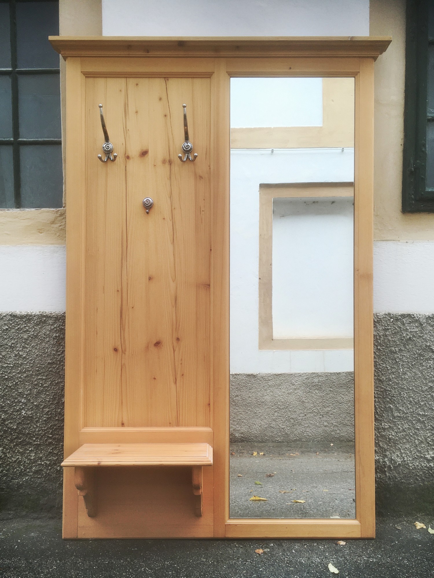 Garderobe Weichholz-Gebürstet Spiegel Garderobenpaneel Landhausstil