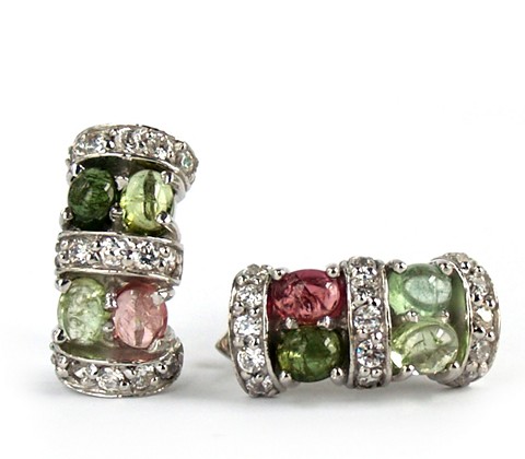 Ohrstecker 925 Silber Turmaline