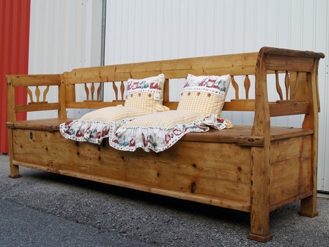 antike Truhenbank Shabby Chic