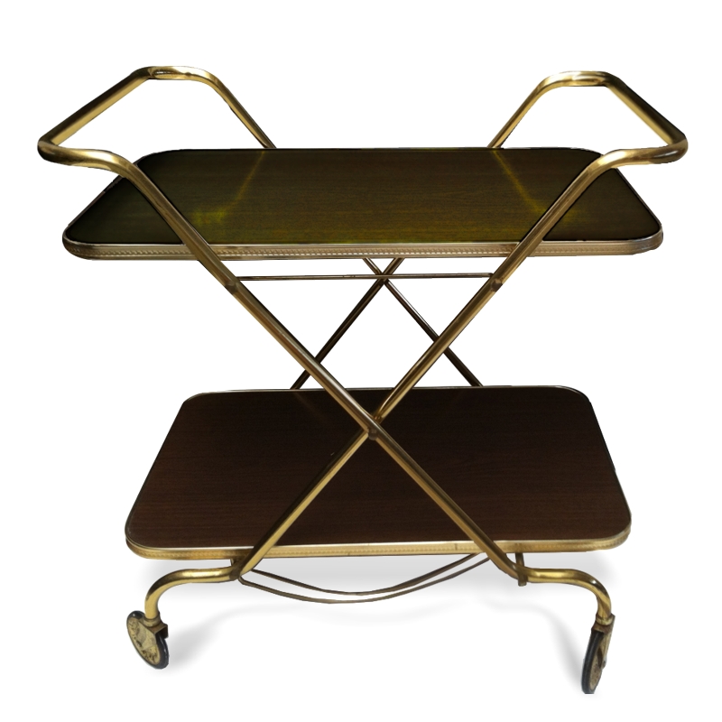 Vintage Serviertisch Retro Beistelltisch Midcentury Tisch auf Rollen Retro Beistelltisch 60er-Jahre