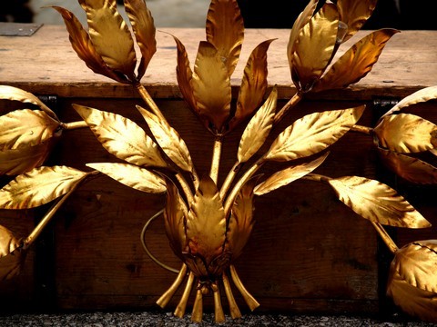 Wandleuchter gold 8-flammig