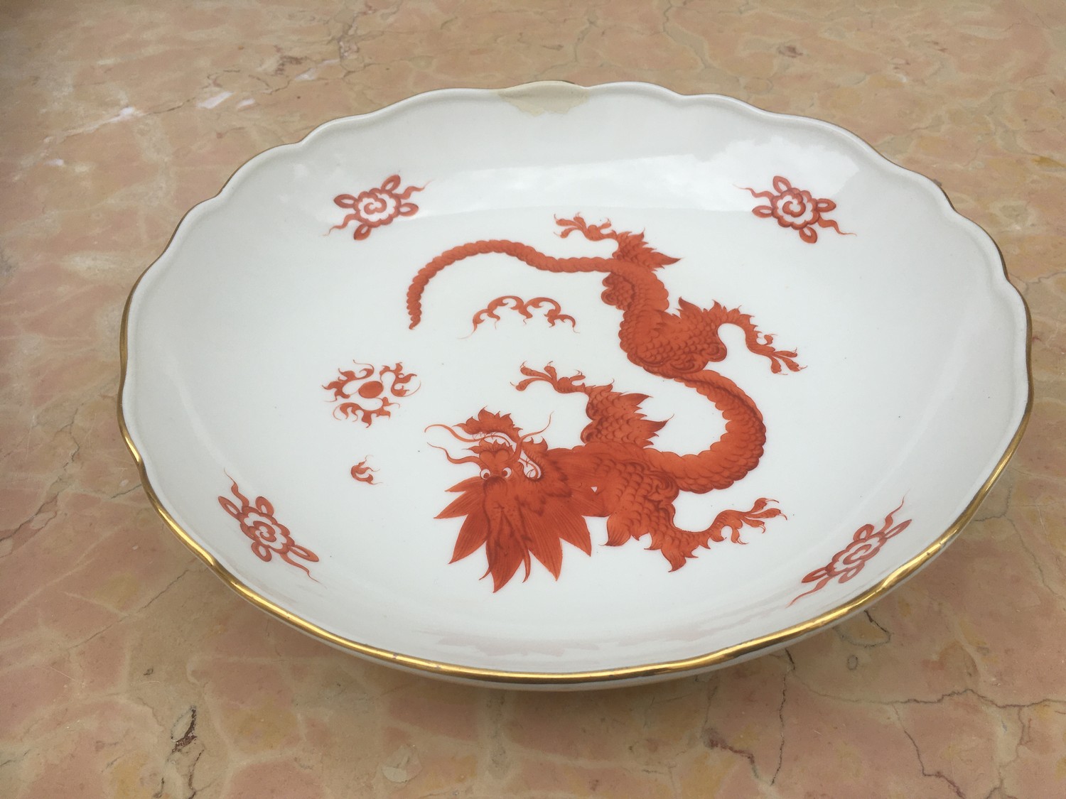 Meissen Schale roter Drache Porzellan