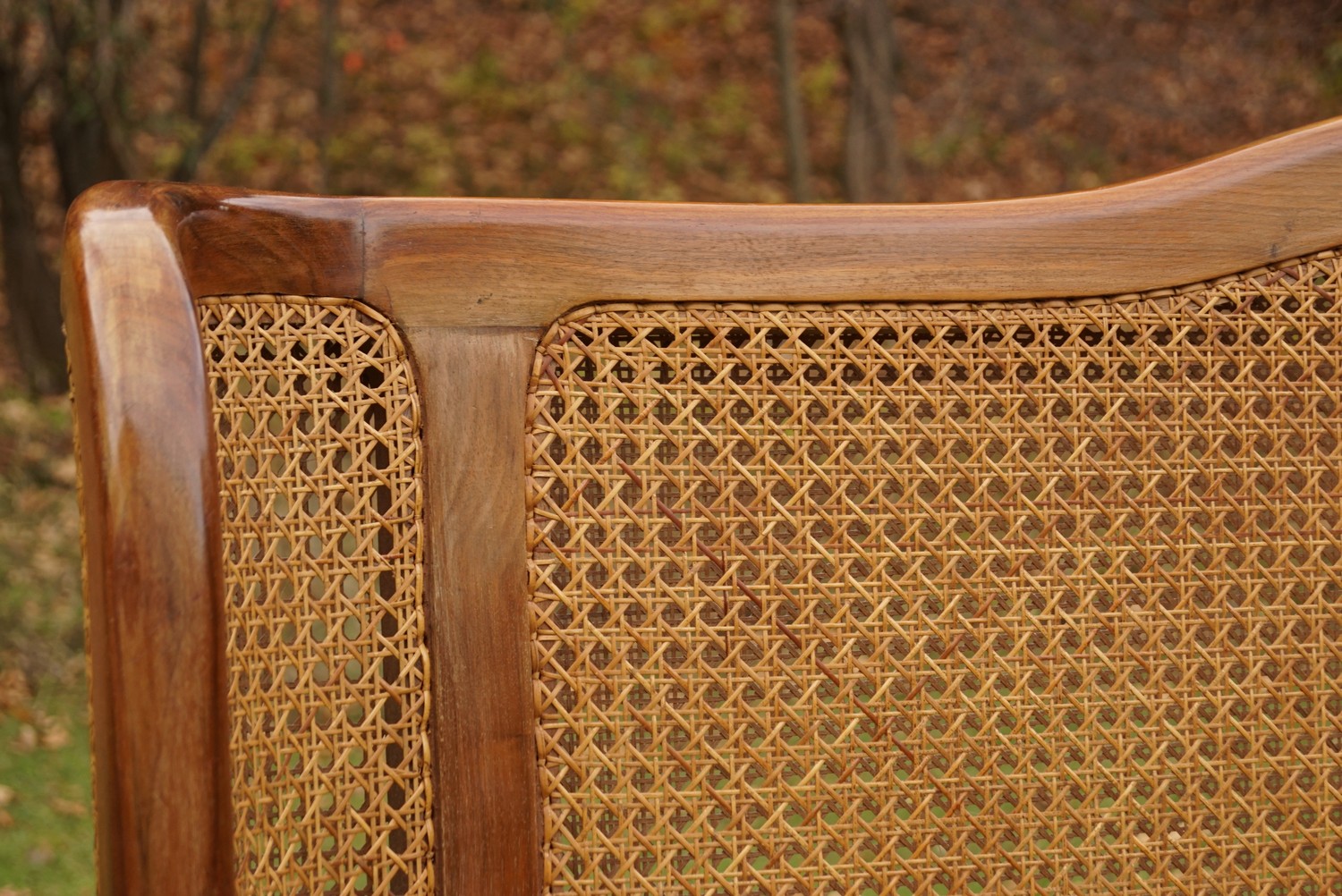 Doppelbett Chippendale antik Barockstil Vollholz Nuss Buche Möbel Wiener Geflecht Antiquität