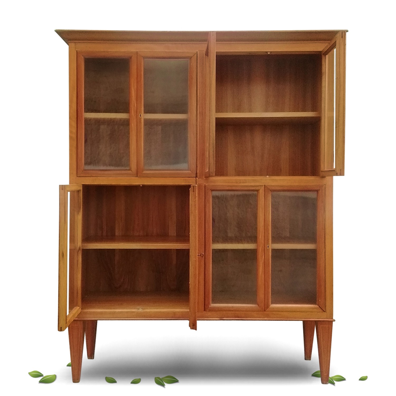 Vitrine hochwertiger Schrank schlichte Fertigung Bücherschrank Geschirrschrank Geschirrvitrine Skandi Danish Design Möbel