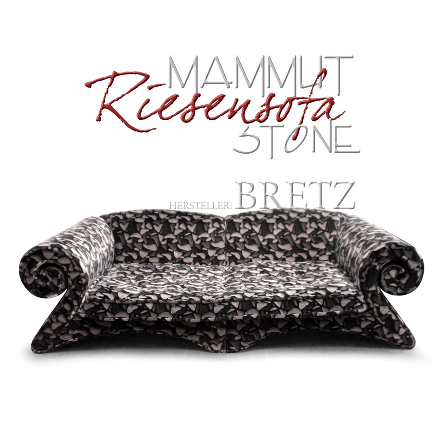 BRETZ Mammut Sofa Stone Design Möbel Riesensofa Bretz Mammut Sofa schwarz-grau