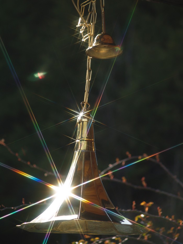 Tresen Hängelampen golden Messing Trompete Jazz