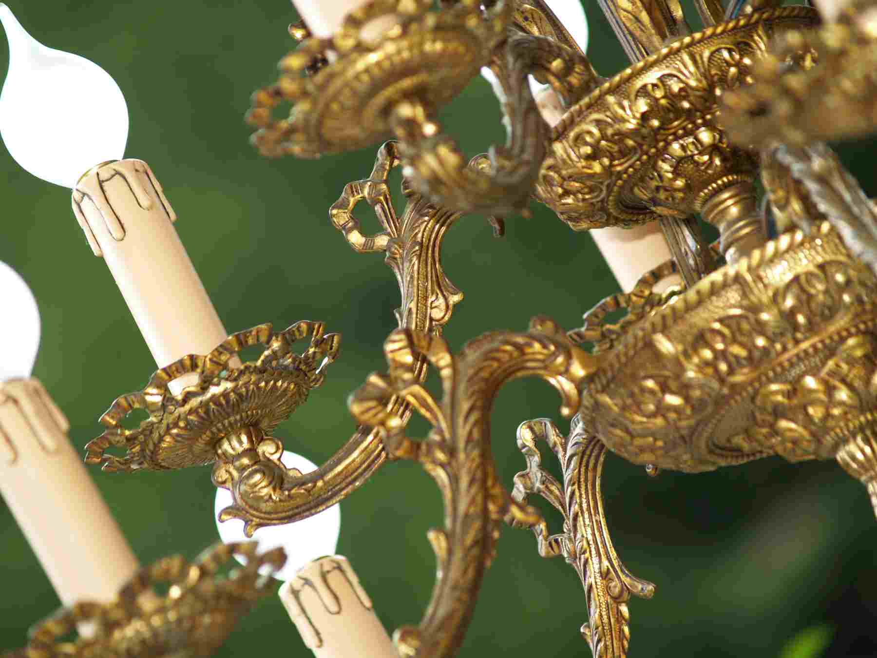 antiker Kronleuchter Bronze Historismus