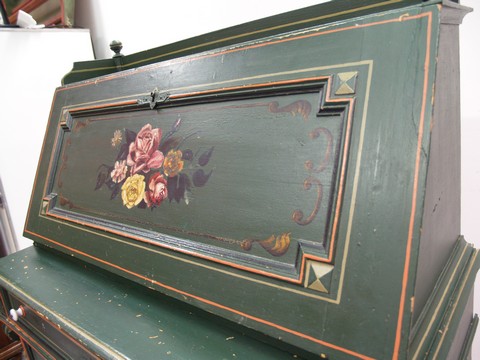 Schreibkommode Sekretär antik bemalt