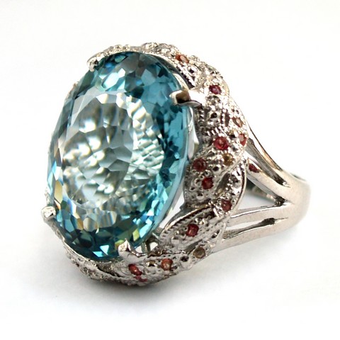 Blautopas Ring 925 Silber