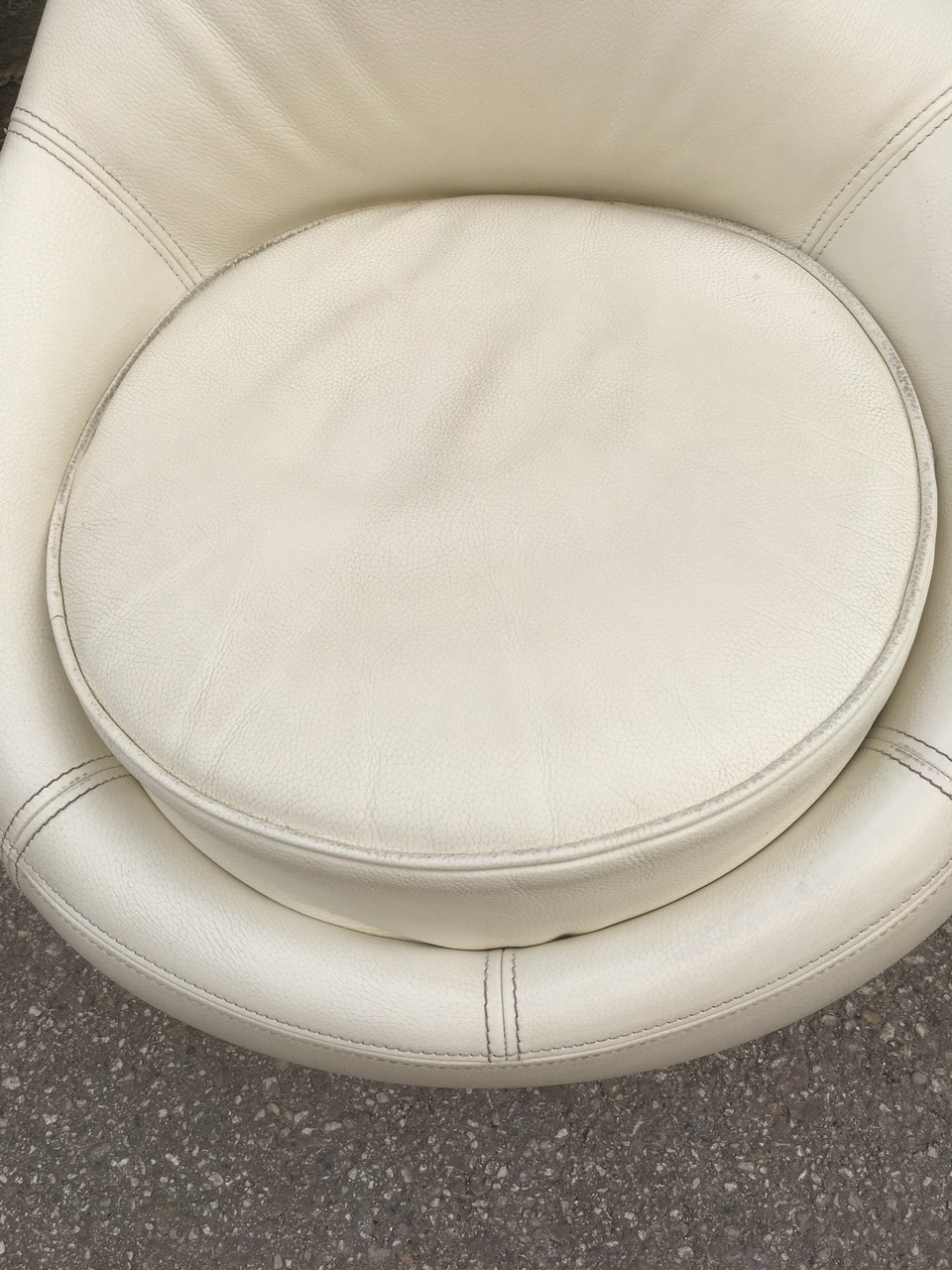 Bretz Sessel Jeannie Leder weiß creme