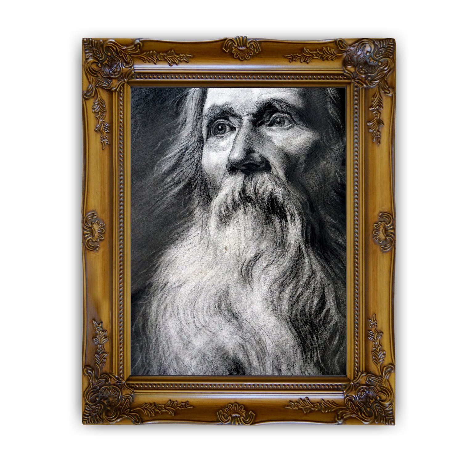Gemälde Vintage Portrait Licht-Schatten-Zeichnung BÄRTIGER MANN  Gemälde Portrait Licht-Schatten-Zeichnung BÄRTIGER MANN