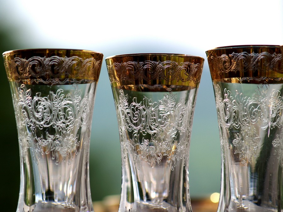 Bleikristallgläser Murano Medici Goldrand Sektgläser Vintage vergoldet