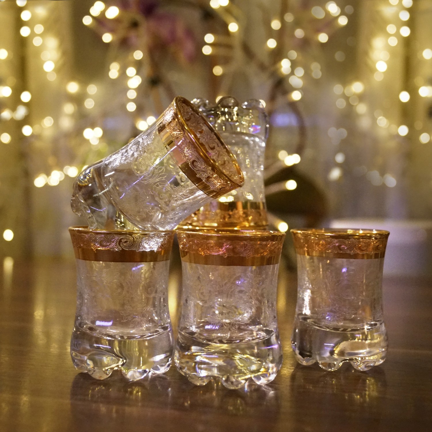 Murano Medici Kristallgläser Goldrand 4 Stk Schnapsbecher Kristallgläser Goldrand Murano Medici Schnapsbecher