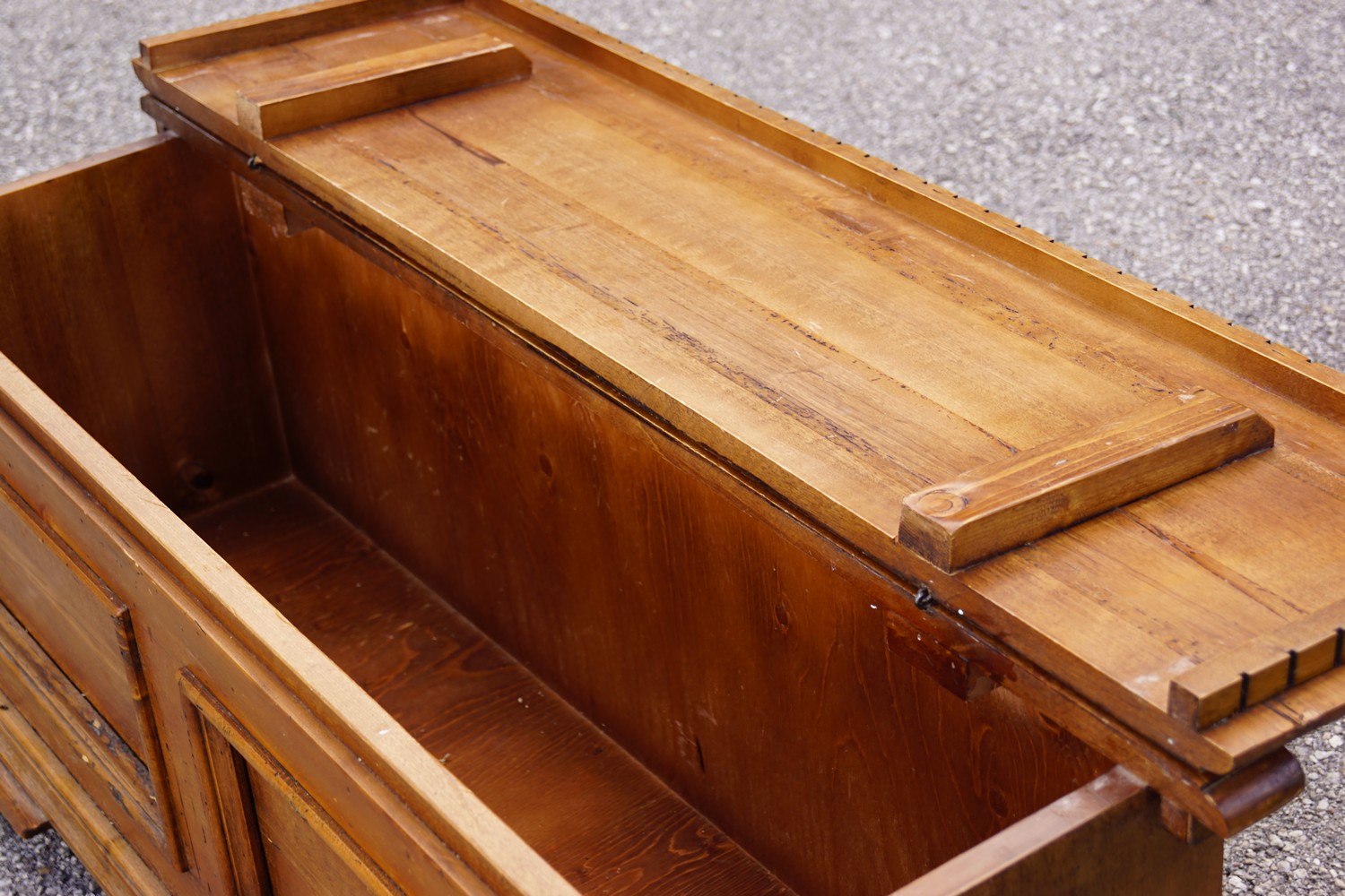 Truhe Antikstil Sitztruhenbank Altholz Landhausstil